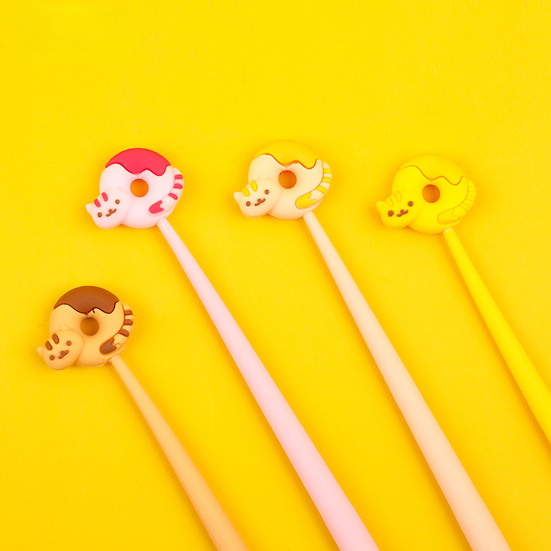 Wholesale Silicone Cat Donut Gel Pen